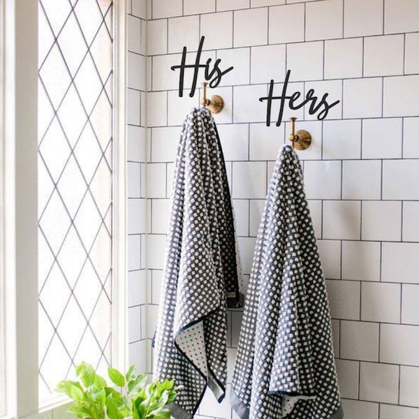 His and Hers Towel Hooks Etsy