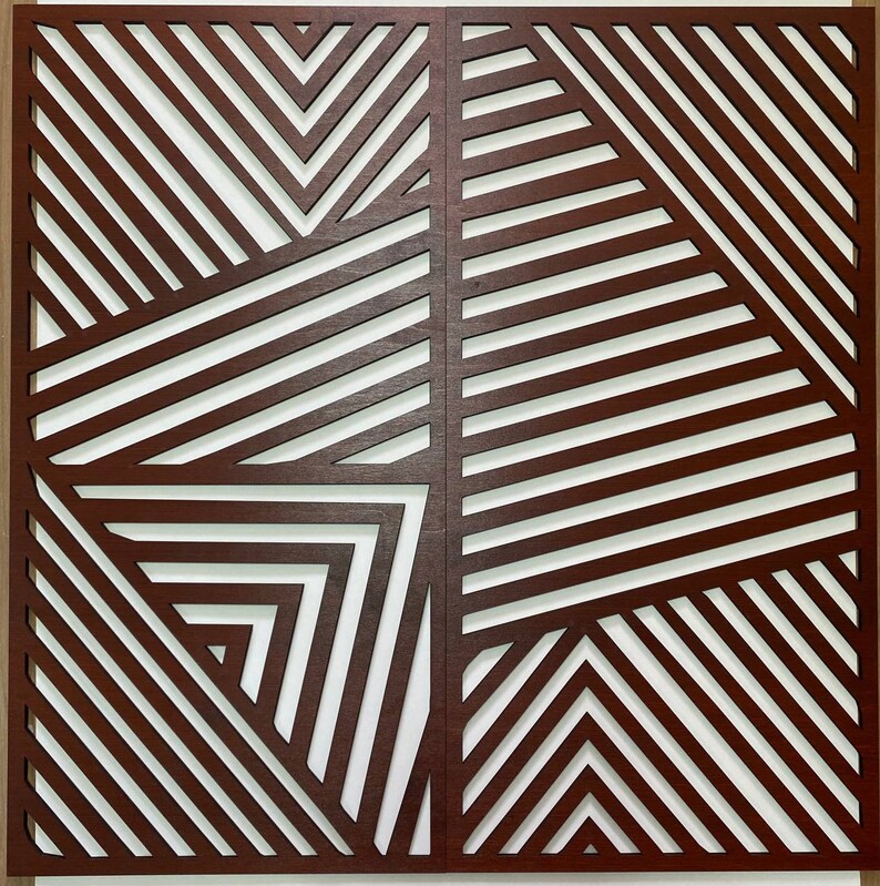 Geometric Wood Wall Art Set Modern Wood Wall Art Set Etsy