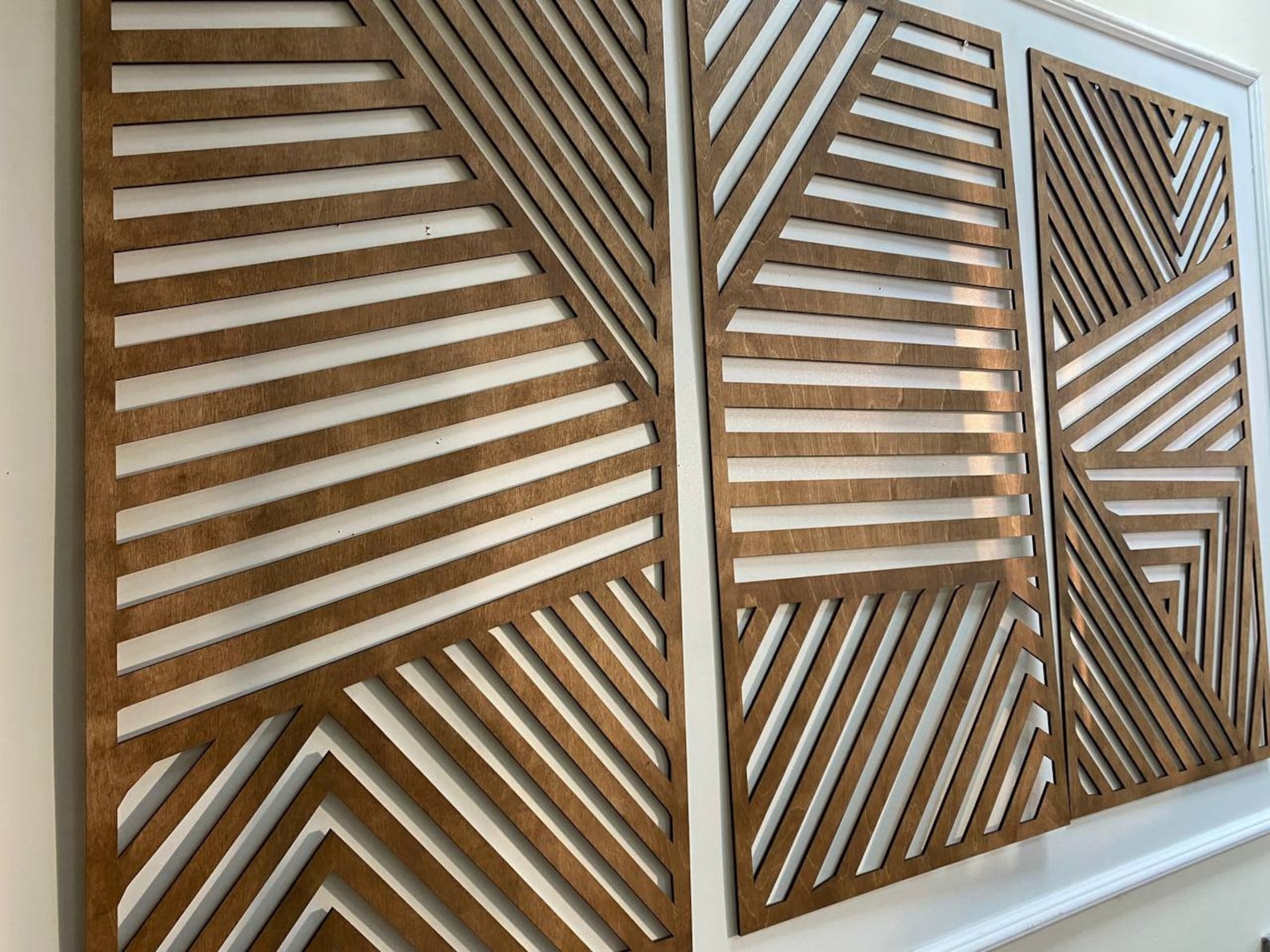 Geometric Wood Wall Art Set Modern Wood Wall Art Set - Etsy