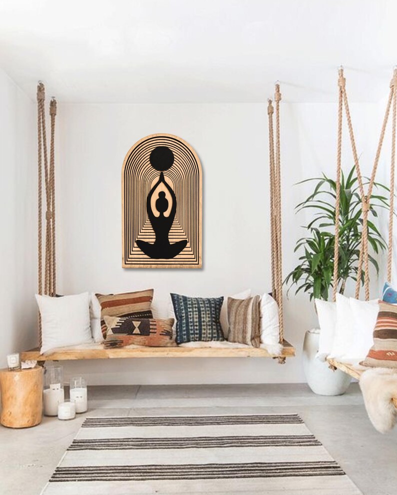 Yoga Meditation Wall Art, Zen Wall Art, Minimalist Yoga Pose Silhouette ...