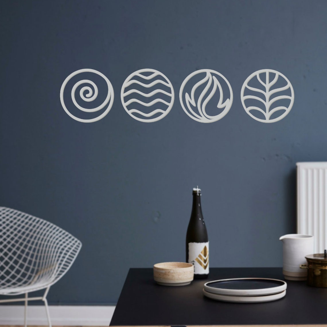 4 Elements Wall Decor Four Elements Wall Art Earth Air Fire Etsy