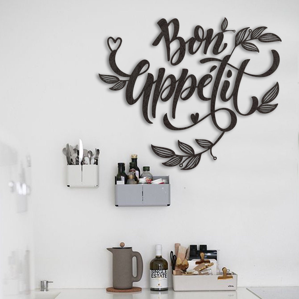 Kitchen Wall Decor Kitchen Wood Wall Art Bon Appetit Sign Etsy