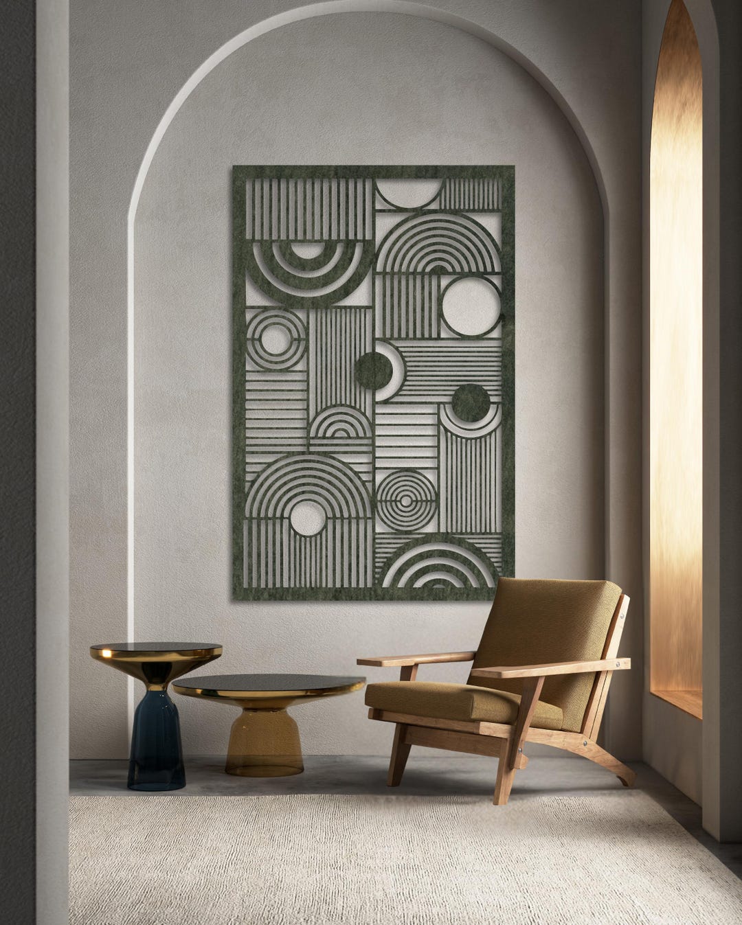 Mid Century Modern Wood Wall Panel | Bauhaus Large Geometric Wall Art ...