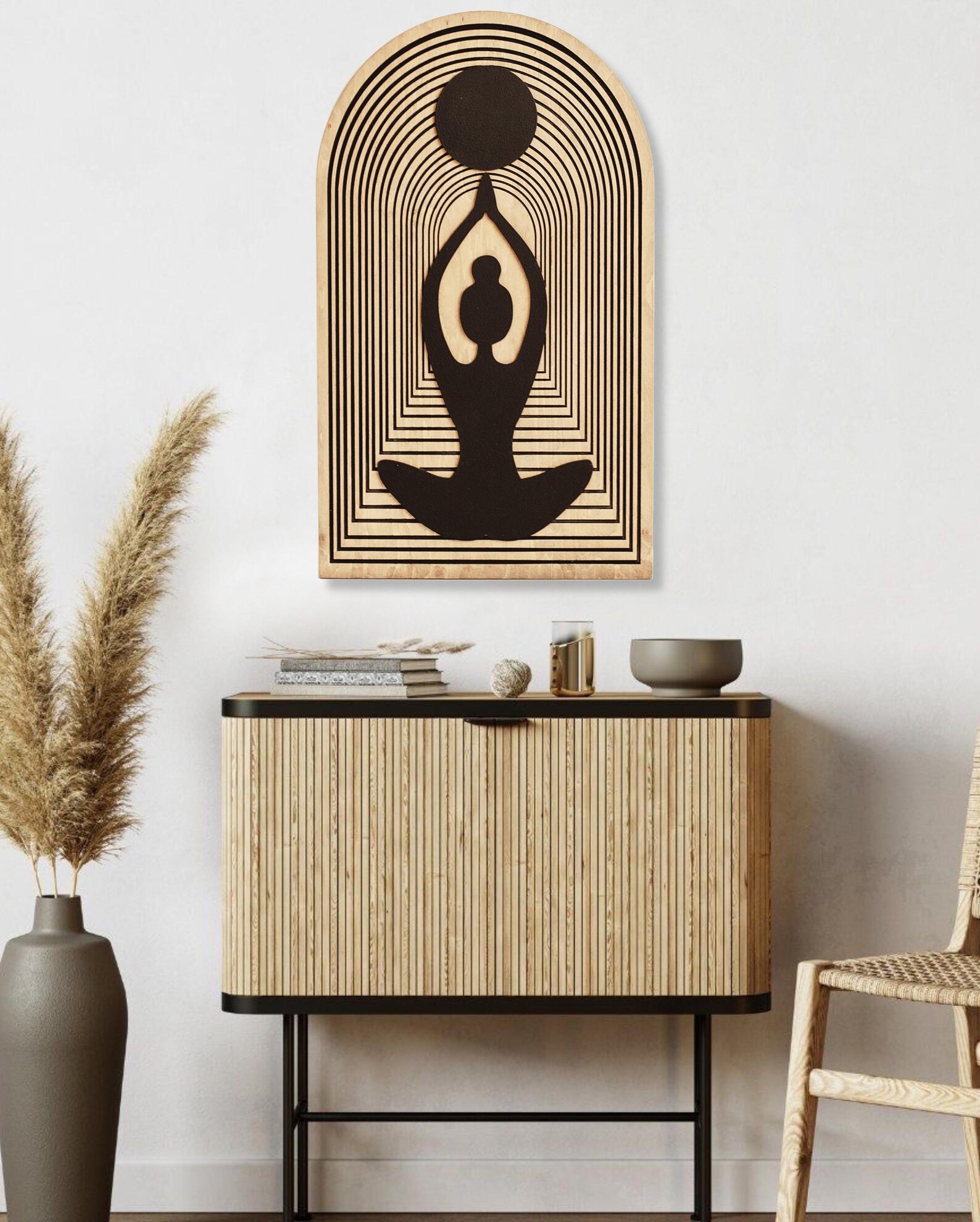Yoga Meditation Wall Art, Zen Wall Art, Minimalist Yoga Pose Silhouette ...