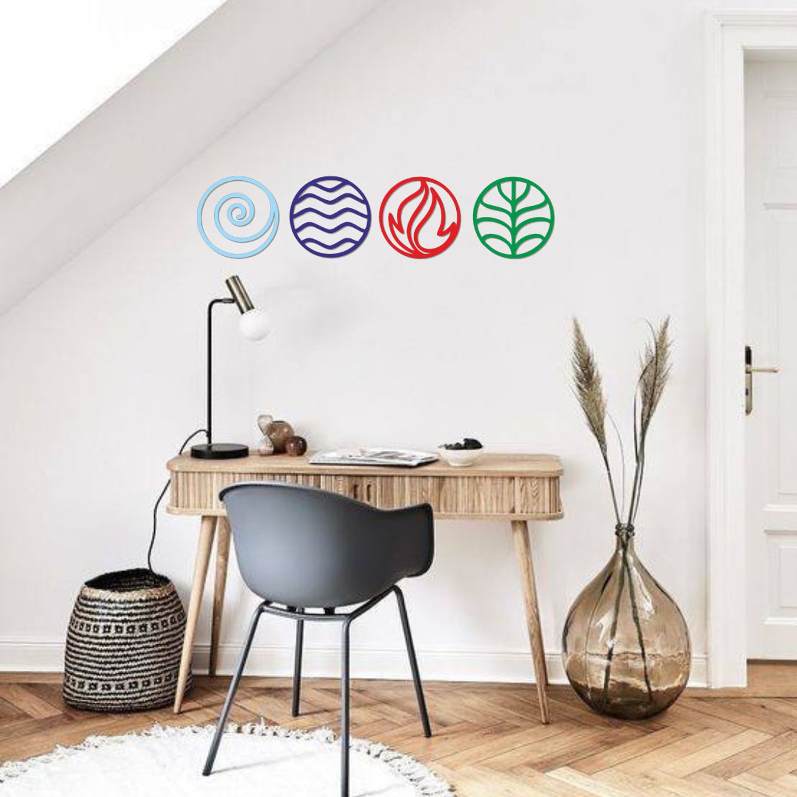 4 Elements Wall Decor Four Elements Wall Art Earth Air Fire Etsy