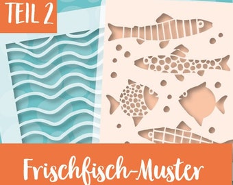 MüllerinArt Schablonen "Frischfisch-Muster" Teil 2