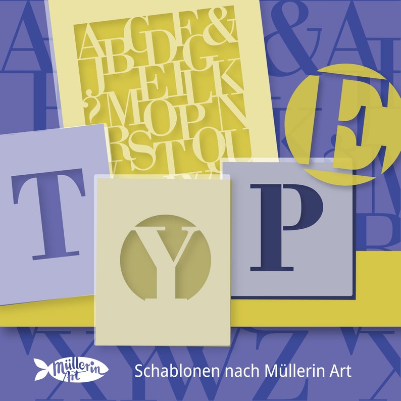 MüllerinArt Schablonen Type, Alphabet Bild 1