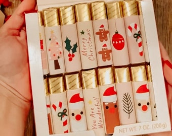 Merci Chocolate Wrappers, Christmas Gift, Teacher's Gift, Christmas Gift Tags, Gift for Her, Digital Print,16 pieces Merci Chocolate Tags