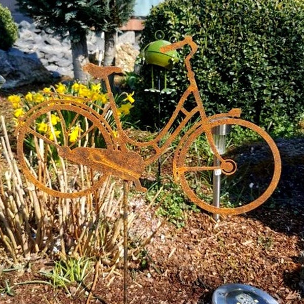 Gartenstecker Corten "Damen-Fahrrad"