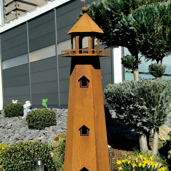 Leuchtturm detailgetreu 130cm aus CORTEN-Stahl