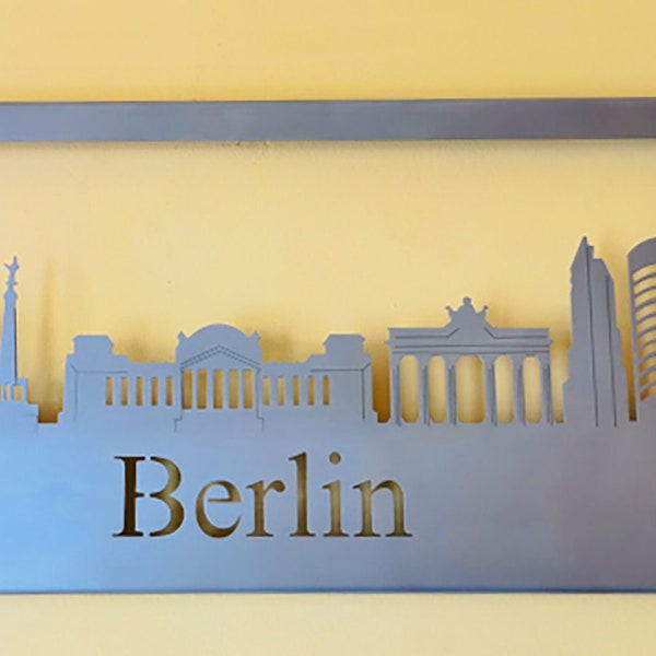 Wandbild "Skyline Berlin" aus Edelstahl