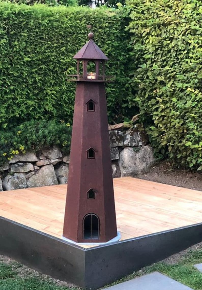 Leuchtturm detailgetreu 130cm aus CORTEN-Stahl Bild 2