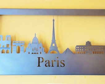 Mural "Paris" made of stainless steel
