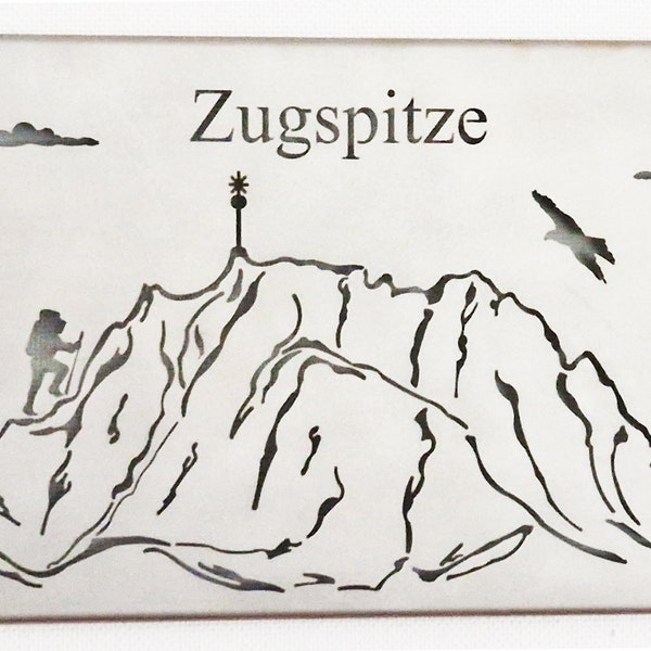 Wandbild "Zugspitze" aus Edelstahl