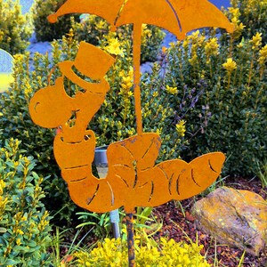 Gartenstecker Regenwurm Willfried aus hochwertigem CORTEN-Stahl Bild 3