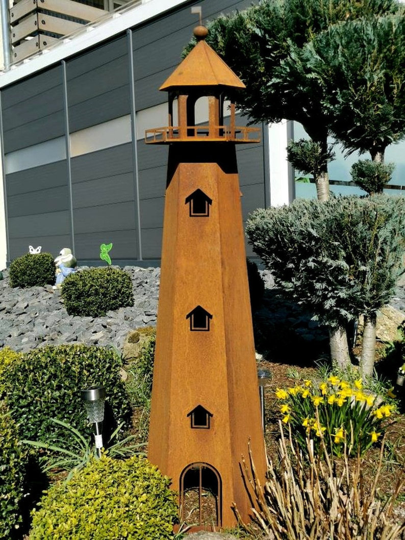 Lighthouse true to detail 130 cm made of CORTEN steel image 1