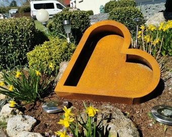 Plant heart/plant bowl made of CORTEN steel (patina)