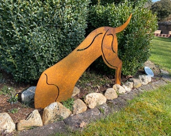 Digging dog "Bello" garden decoration made of Corten steel