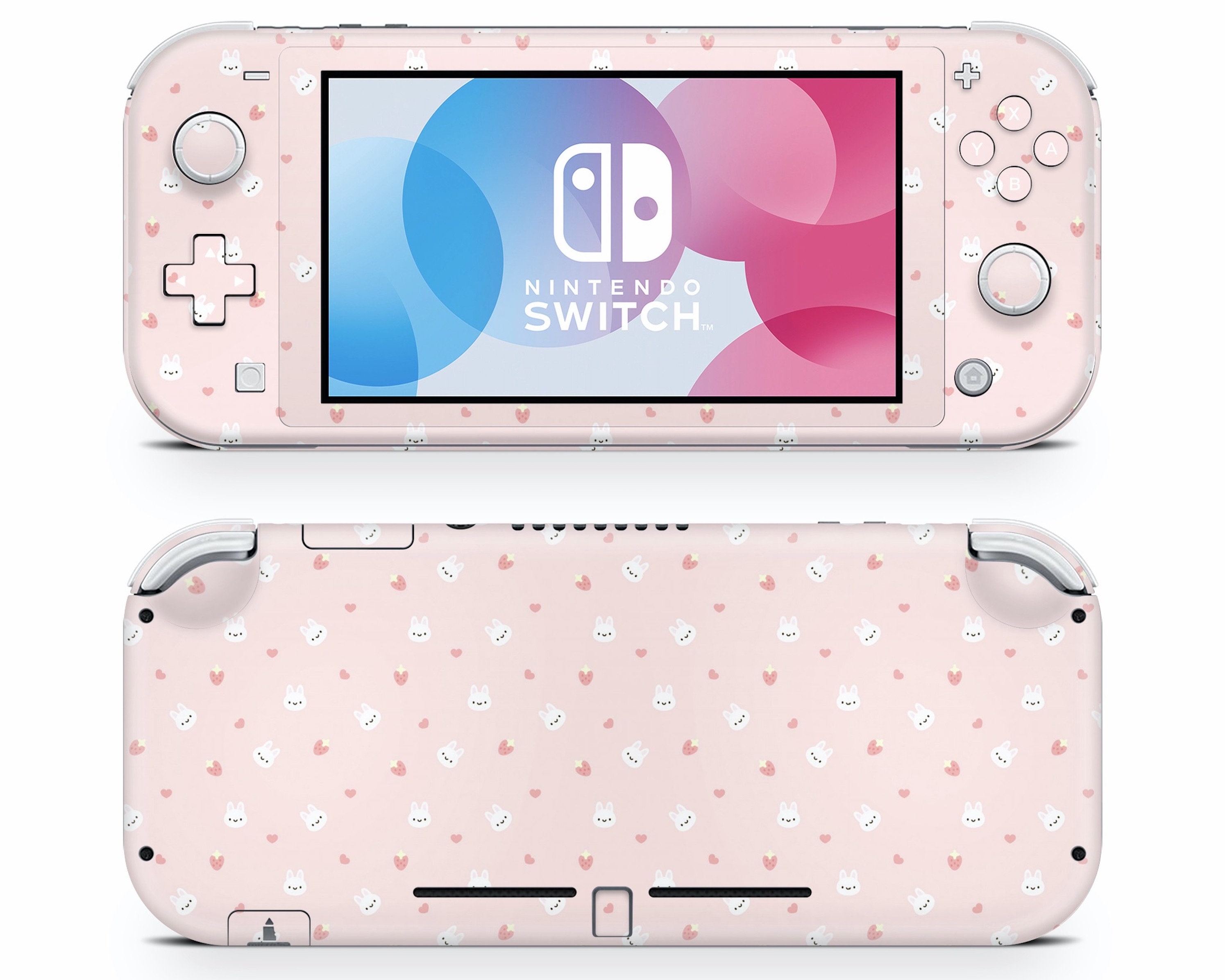 Pink Strawberry Rabbit Nintendo Switch Lite Skin Cute Hearts Etsy Australia