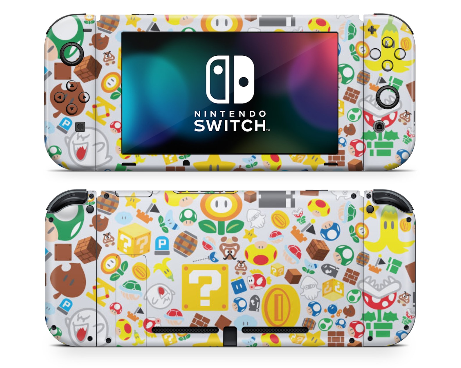 Super Mario Bros Nintendo Switch Skin 1UP Birthday Pattern Etsy