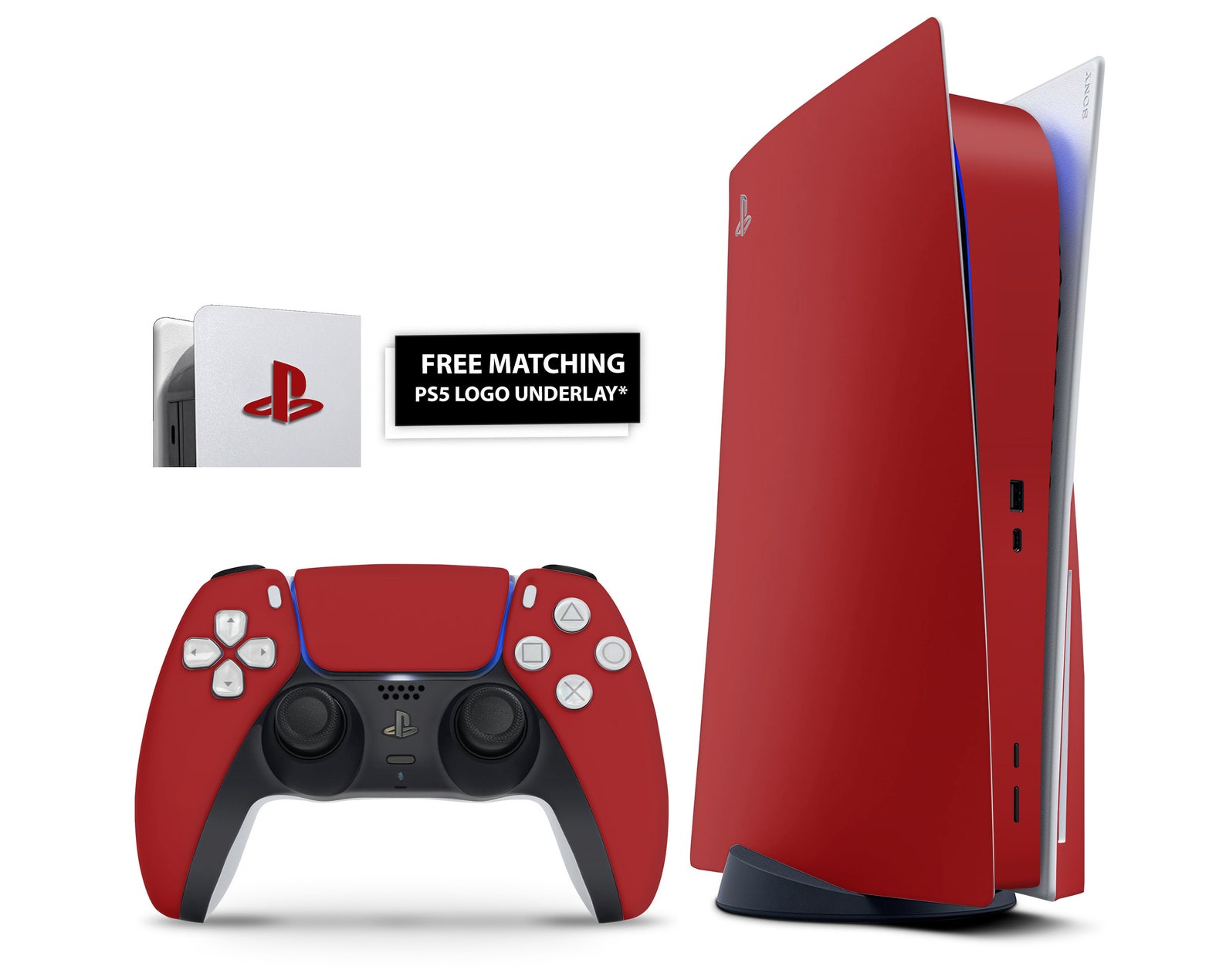 Solid Color PS5 Console & Controller Skin Navy Red Black Teal | Etsy