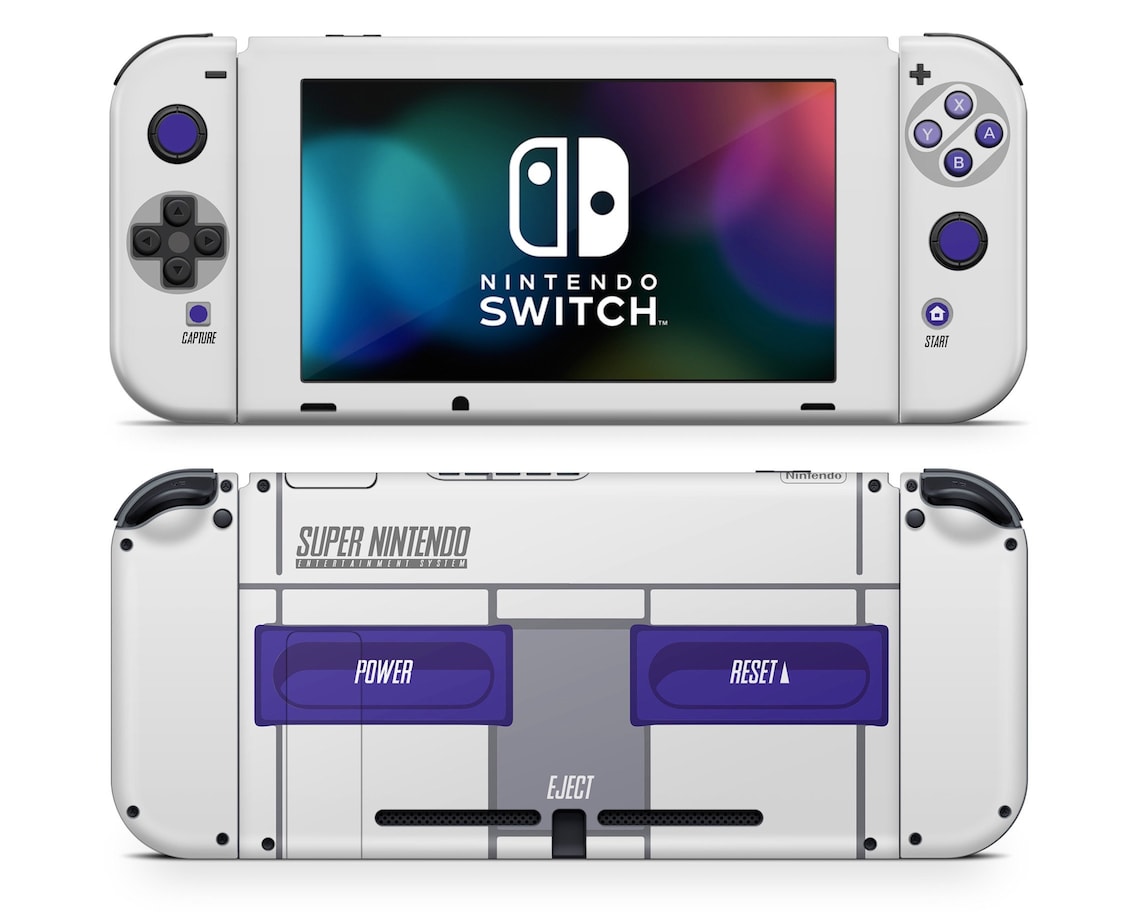 Retro Super Nintendo SNES Switch Skin Classic Super Nintendo Etsy