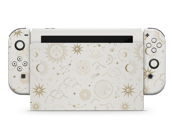 Constellation Stargazing Day Nintendo Switch Skin, Space Cosmos Ethereal Galaxy Astrology Console Joycon Vinyl Wrap Sticker Decal
