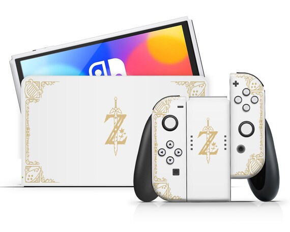 Legend of Zelda White Gold Nintendo Switch Skin OLED Skin 