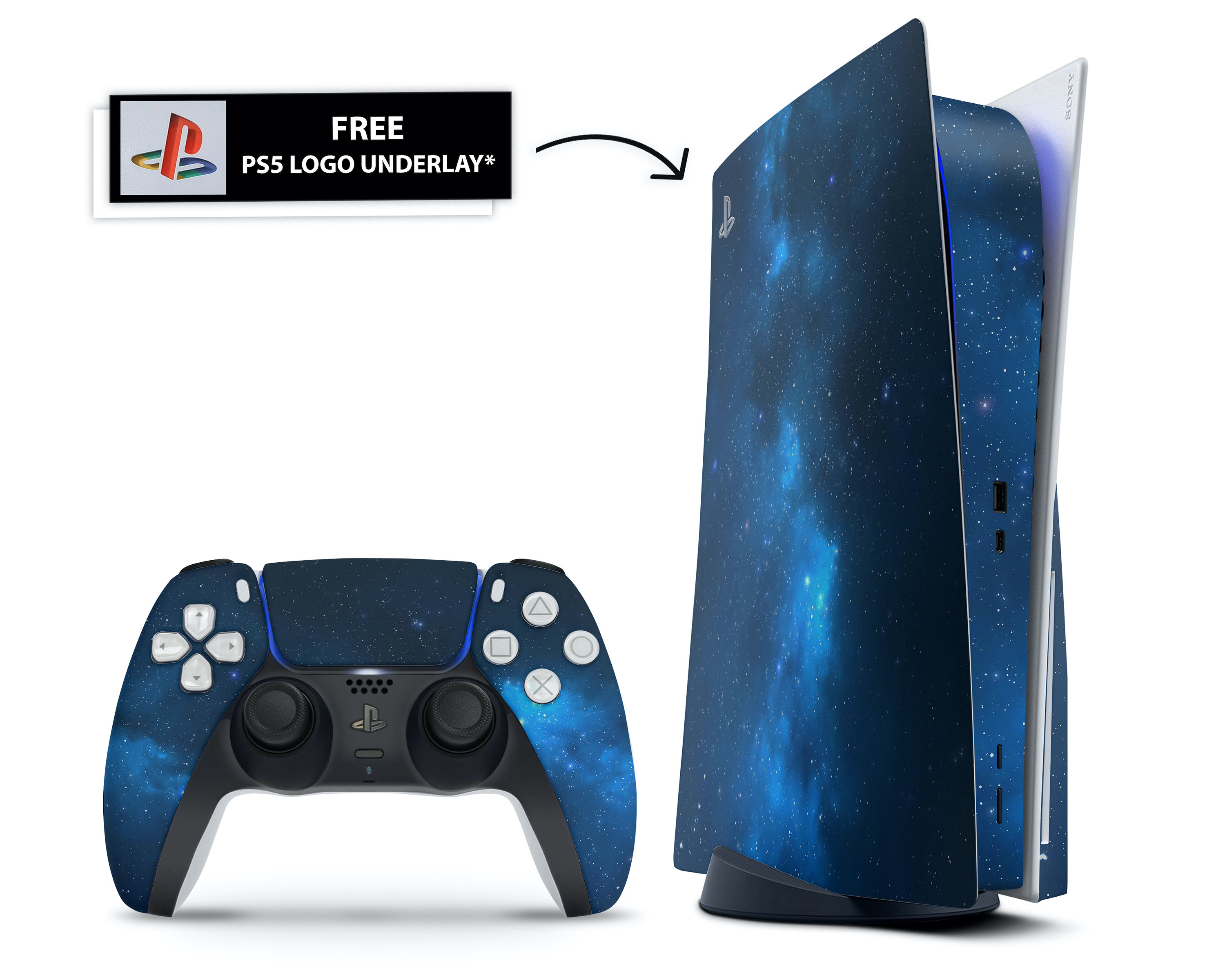 Blue Stardust Galaxy PS5 Skin Luminous Space Stars Console & Etsy