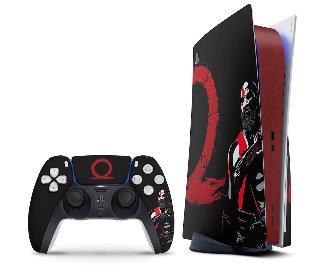 Black God of War PS5 Controller & Console Skin Kratos - Etsy