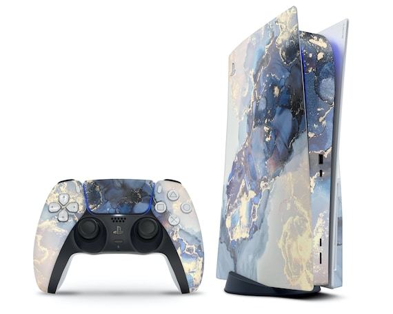 Ethereal Blue Gold Marble PS5 Skin Console & Controller -  Denmark