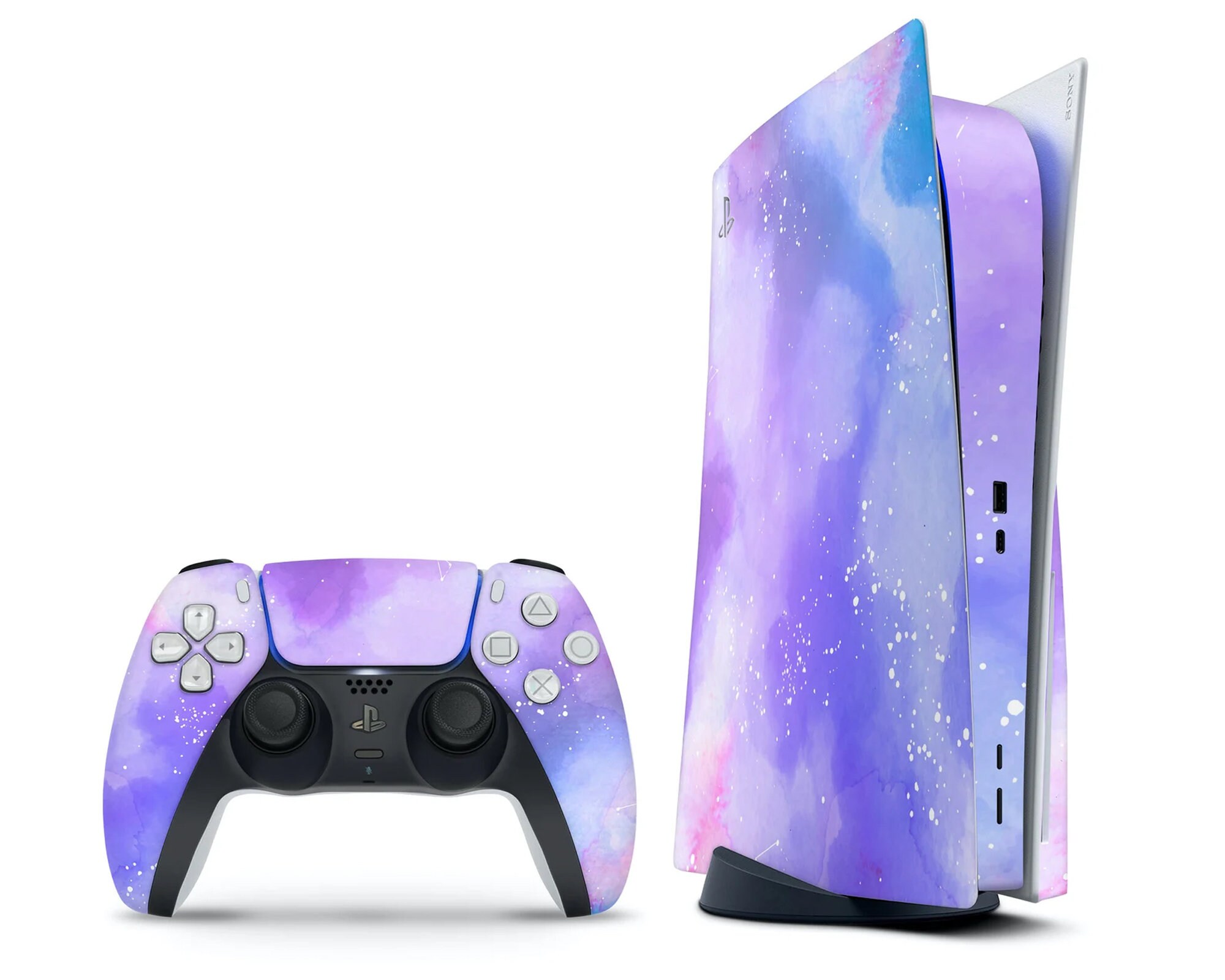 Purple Starry Night PS5 Controller and Console Skin Pretty