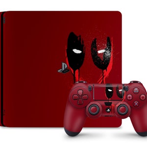 Vinyl Skin Cover Decal Protective Sticker for Sony PS4 Slim Console and 2  Dualshock Controllers - Deadpool