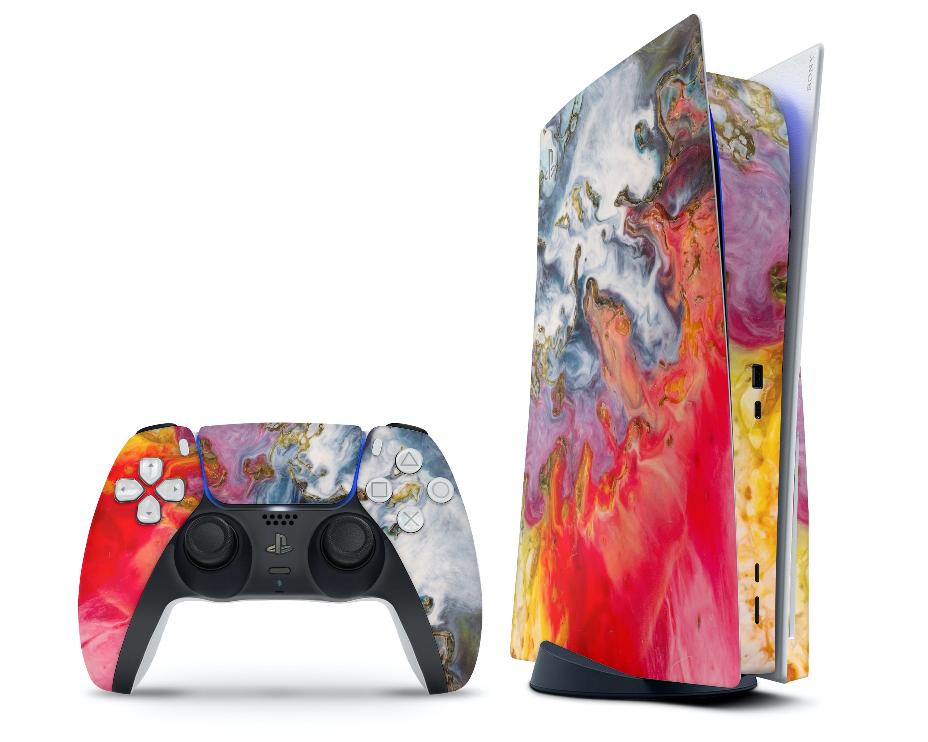 Dark Gold Marbled PS5 Controller Skin