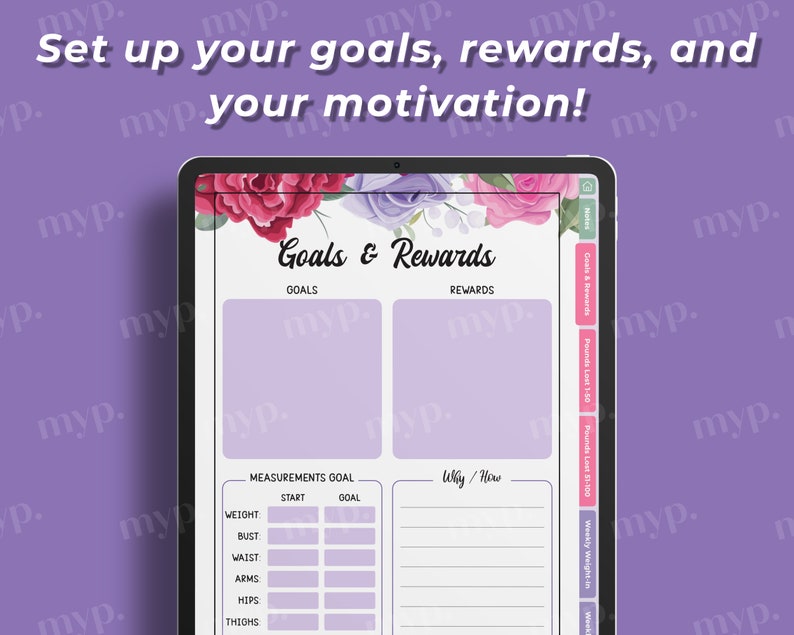 DIGITAL Weight Loss Tracker for Goodnotes Digital Weight Etsy