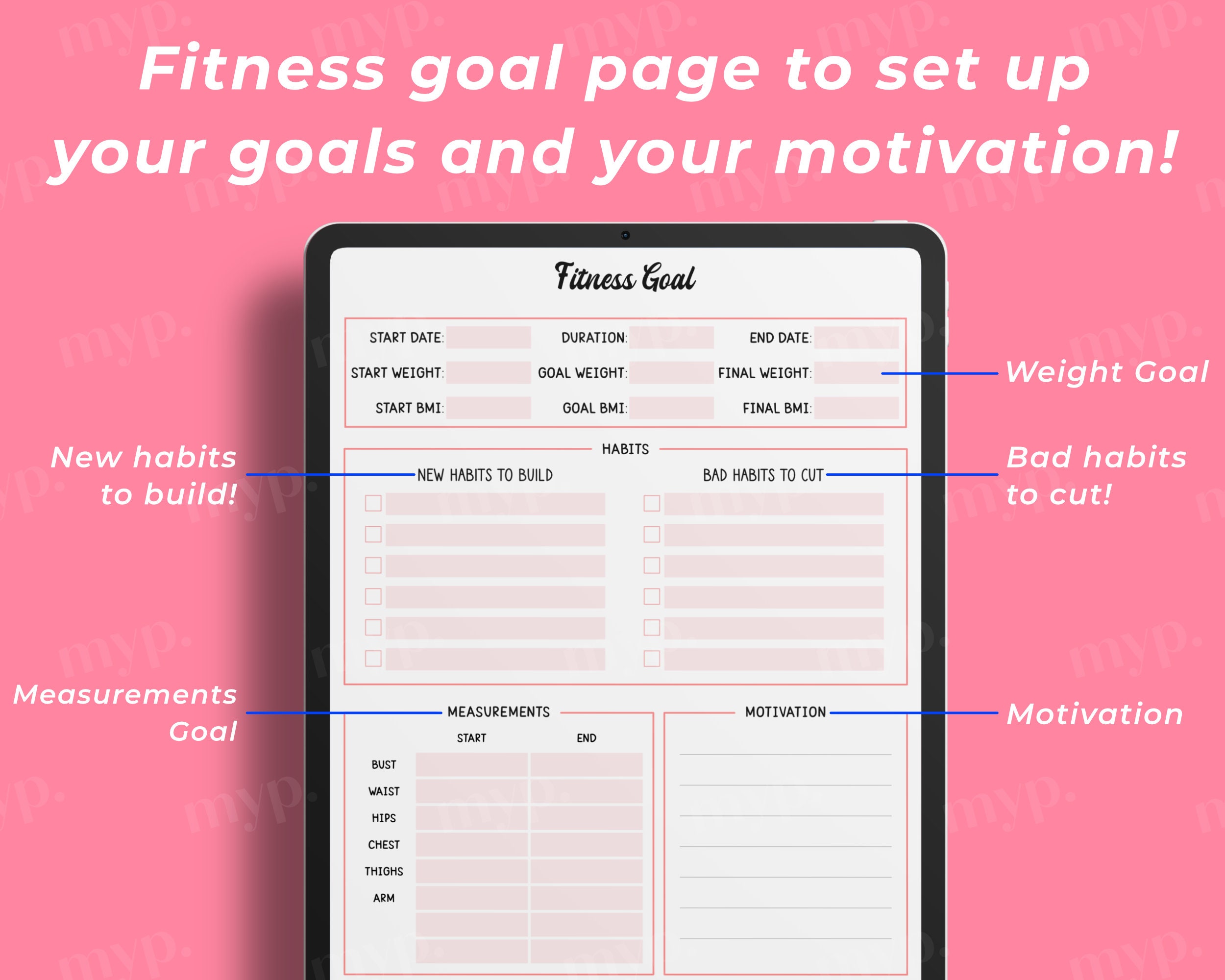DIGITAL Fitness Planner for Goodnotes Fitness Planner for Etsy