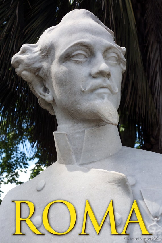 Poster of Bust of Bartolomeo Galletti on Janiculum Hill, Rome, Italy