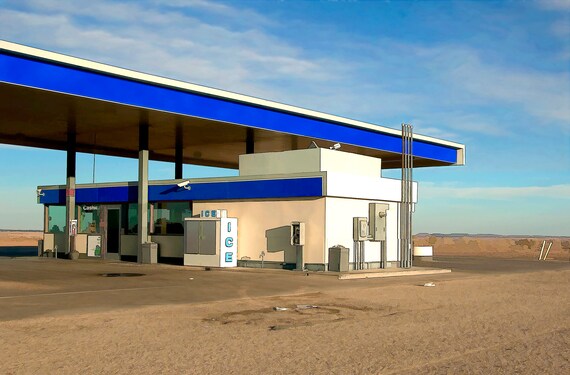 Gas station in the American desert.