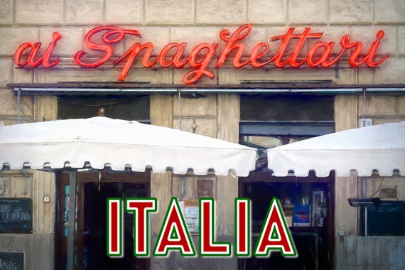 Poster of spaghetti restaurant in Naples, Italy