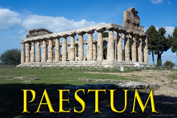 Poster of Temple of Athena ruins in Paestum, Italy