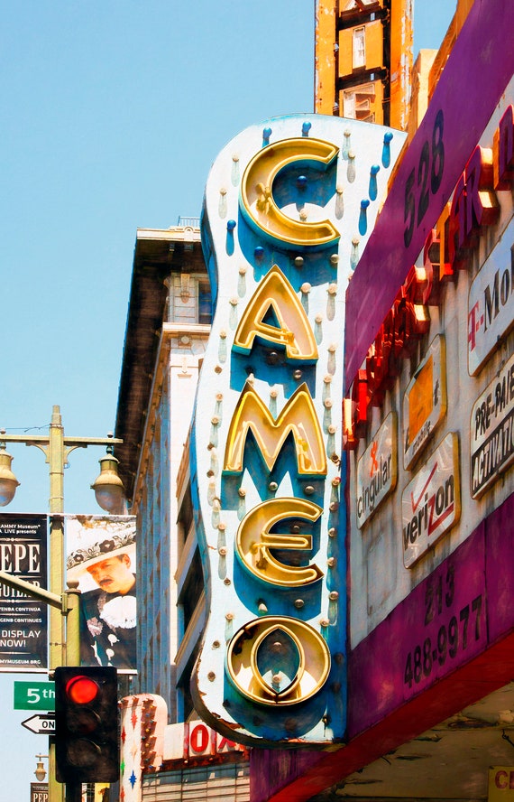 Cameo Theatre sign in downtown Los Angeles.