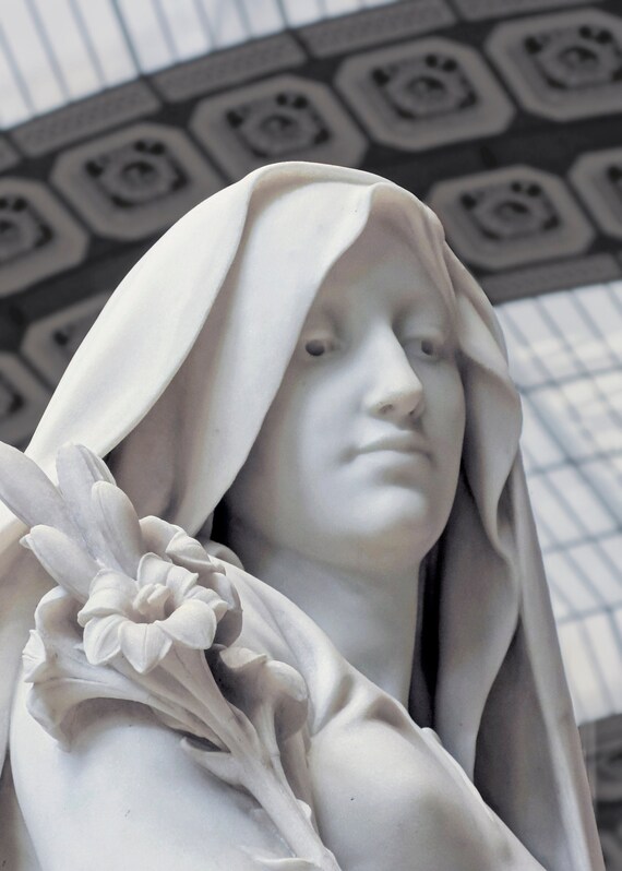 Virgin with Lillies' by Delaplanche, Orsay, Paris.