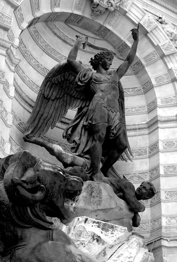 St. Michael fountain in St. Germain, Paris.