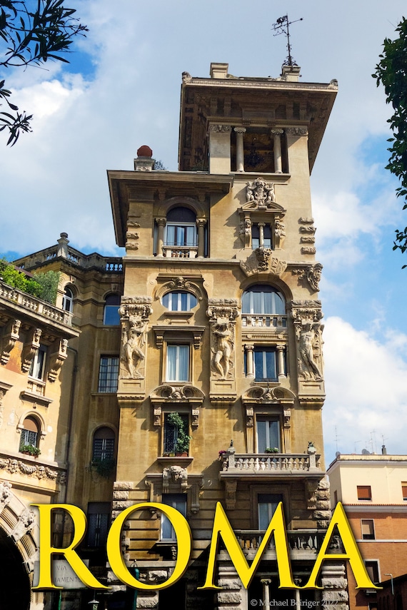 Poster of Coppede tower in Coppede quartiere, Rome, Italy