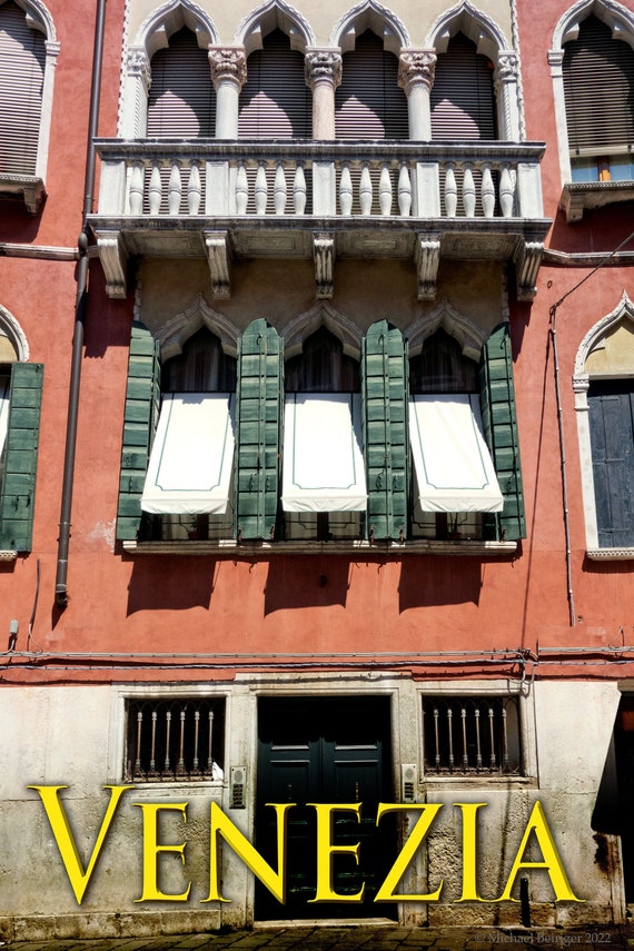 Poster of Venetian house with byzantine arches, Italy