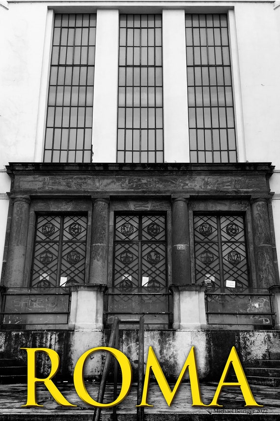 Poster of Fascist era design elementary school, Rome, Italy