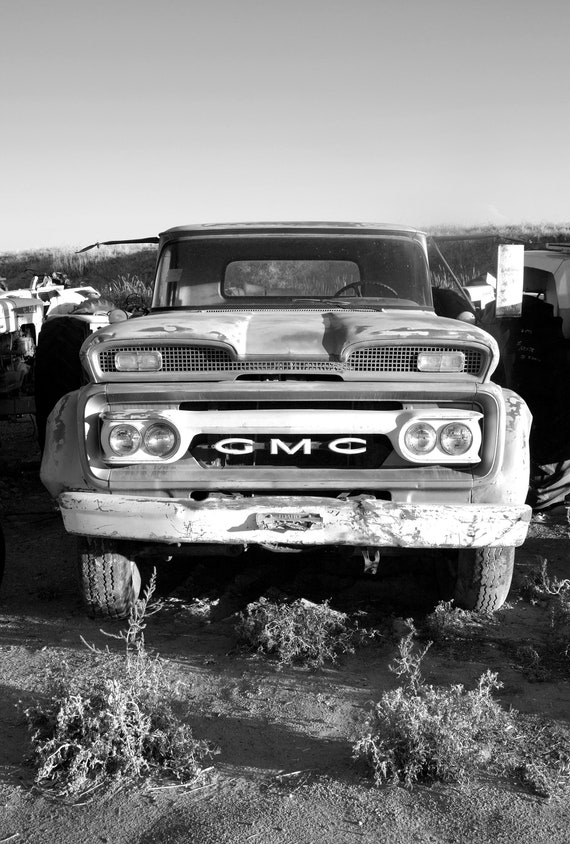 GMC 1960 pickup at junkyard.