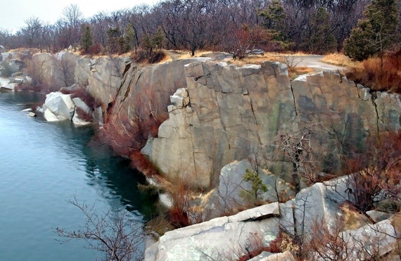Old abandoned granite quarry in Massachusetts.