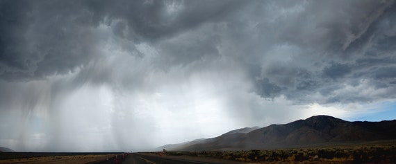 Summer rainstorm in the Nevada desert.