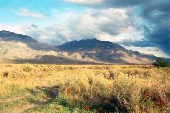 Owens River Valley and the White Mountains in the fall, CA.
